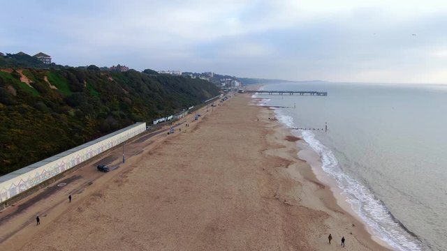 Bournemouth beach and pier in England -aerial photography