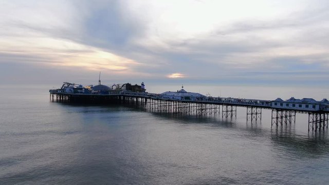 Brighton Pier in the evening - beautiful aerial view -aerial photography
