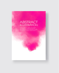 Bright pink textures, abstract hand painted watercolor banner.