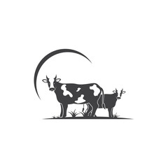 cow logo vector illustration templat