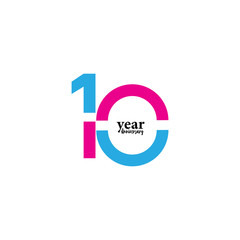 10 Years Anniversary Celebration Vector Template Design Illustration