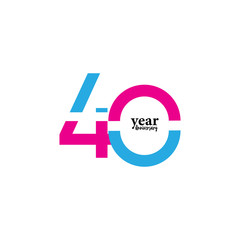40 Years Anniversary Celebration Vector Template Design Illustration