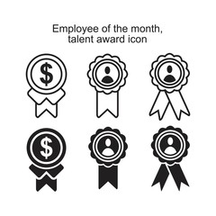 Employee of the month, talent award Icon template black color editable. Employee of the month, talent award Icon symbol Flat vector illustration for graphic and web design.