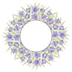 Round bell flowers frame