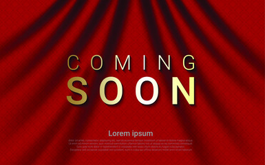 luxury coming soon with curtain background. Vector luxury illustration eps10.