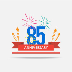 85 Years Anniversary Celebration Vector Template Design Illustration