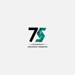 75 Years Anniversary Celebration Vector Template Design Illustration