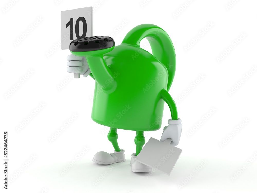 Poster watering can character with rating number