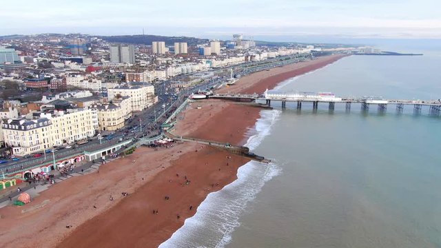 Brighton Beach from above - awesome aerial view -aerial photography