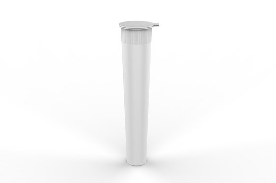 Blank Child Resistant Pre Roll Containers Paper Smoke Cones Tube For Branding. 3d Render Illustration.