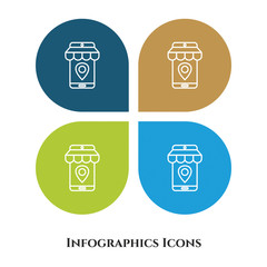 Store Location Vector Illustration icon for all purpose. Isolated on 4 different backgrounds.