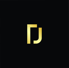 Outstanding professional elegant trendy awesome artistic black and gold color DJ JD initial based Alphabet icon logo.