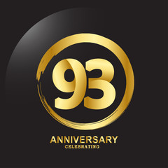 93 Years Anniversary Celebration Vector Template Design Illustration