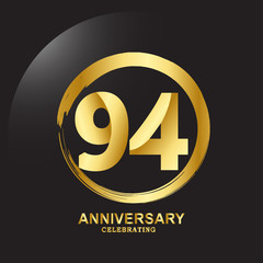 94 Years Anniversary Celebration Vector Template Design Illustration