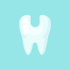Opened ill tooth, cute colorful vector icon illustration. Cartoon flat isolated image