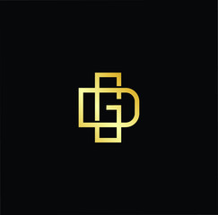 Obraz premium Outstanding professional elegant trendy awesome artistic black and gold color DG GD initial based Alphabet icon logo.