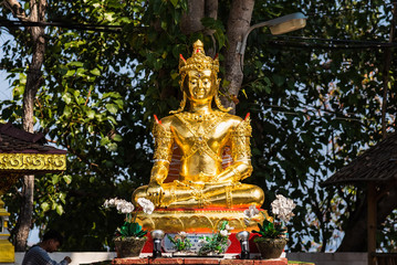 Chiang Mai , Thailand - January, 17, 2020 : Wat Phra That Doi Kham in Chiangmai, Northern of Thailand.