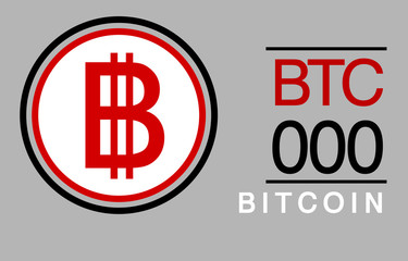 Obraz premium Bitcoin, BTC, B Banking Currency icon typography logo banner set isolated on background. Abstract concept graphic element. Collection of currency symbols ISO 4217 signs used in different countries