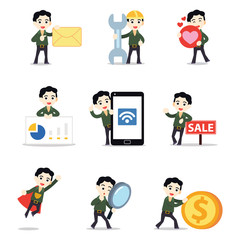 Set character of man disco in music party.