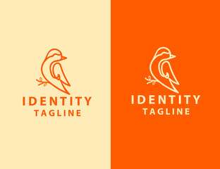 Bird Logo Abstract Lineart Outline Design Vector Template