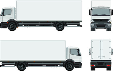 Cargo truck isolated on white background © Bobrucco