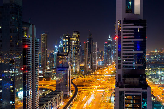 Dubai City Scape At The Night