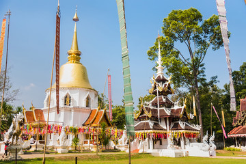 Chiang Mai , Thailand - January, 18, 2020 :Wat Pa Dara Phirom is a 100 years old royal temple in upcountry located in Mae Rim This is one of the most significant temples in Chiang Mai