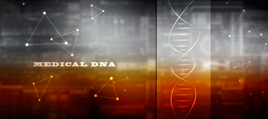 2d render of dna structure, abstract background