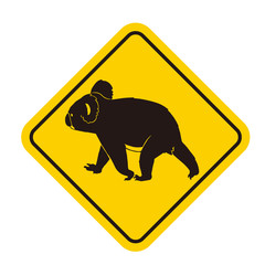 コアラ注意の標識