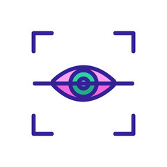 Scanner eye icon vector. Thin line sign. Isolated contour symbol illustration