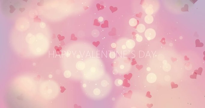 pink hearts and glitter sparkles rising up valentine day 