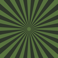 Abstract green yellow sun rays background. Vector