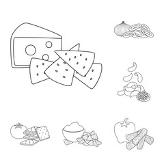 Vector illustration of taste and crunchy symbol. Collection of taste and cooking stock symbol for web.
