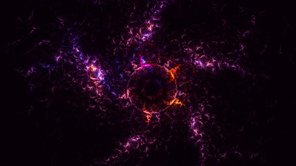 Fractal 3D rendering abstract and shiny background