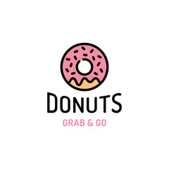 Fototapeta premium Donut Logo Design Template
