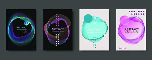 Set of abstract colorful. Fluid gradients banner design. vector