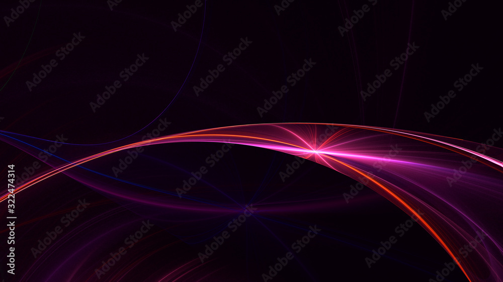 Wall mural fractal 3d rendering abstract and shiny background