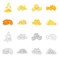 Isolated object of Oktoberfest and bar logo. Set of Oktoberfest and cooking stock symbol for web.