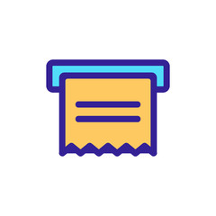 receipt dollar icon vector. Thin line sign. Isolated contour symbol illustration