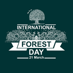 Fototapeta na wymiar International Day of Forest Vector Illustration. - Vector 