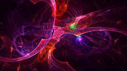 Fractal 3D rendering abstract and shiny background