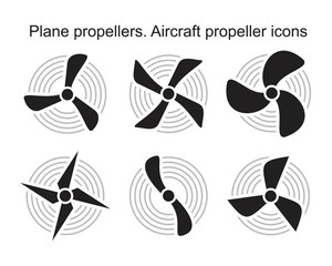 Plane propellers, Aircraft propeller Icon template black color editable. Plane propellers, Aircraft propeller Icon symbol Flat vector illustration for graphic and web design.