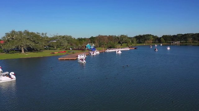 Aerial View of City Park lagoon in a sunny day
