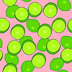 Seamless pattern with limes - vector illustration