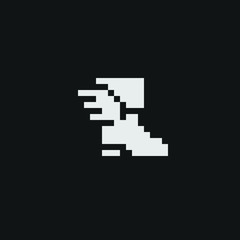 Boot with wings. Speed boots pixel art 1-bit icon, design for web, sticker, logo, mobile app, isolated black and white vector illustration. Game assets.