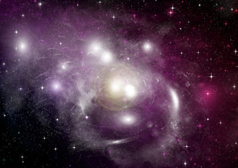 galaxy in a free space. 3D rendering