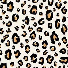 Leopard print seamless pattern. Illustration on the theme of animals. Fashion trendy print.
