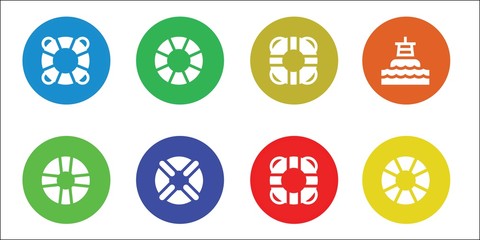 Modern Simple Set of lifebelt Vector filled Icons