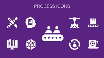 Modern Simple Set of process Vector filled Icons