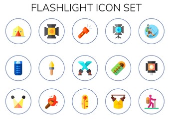 Modern Simple Set of flashlight Vector flat Icons